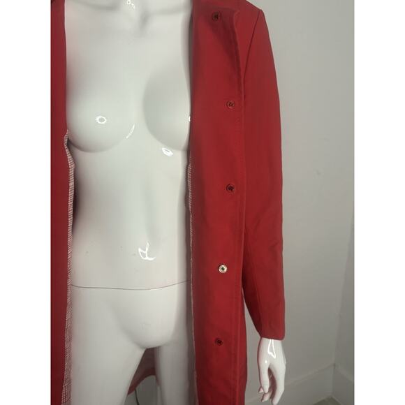 Burberry London Trench Coat Single Button Down Pink Red Women’s Size 8 USA Made - Picture 5 of 8